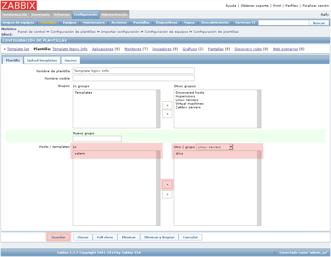 Templates de Zabbix