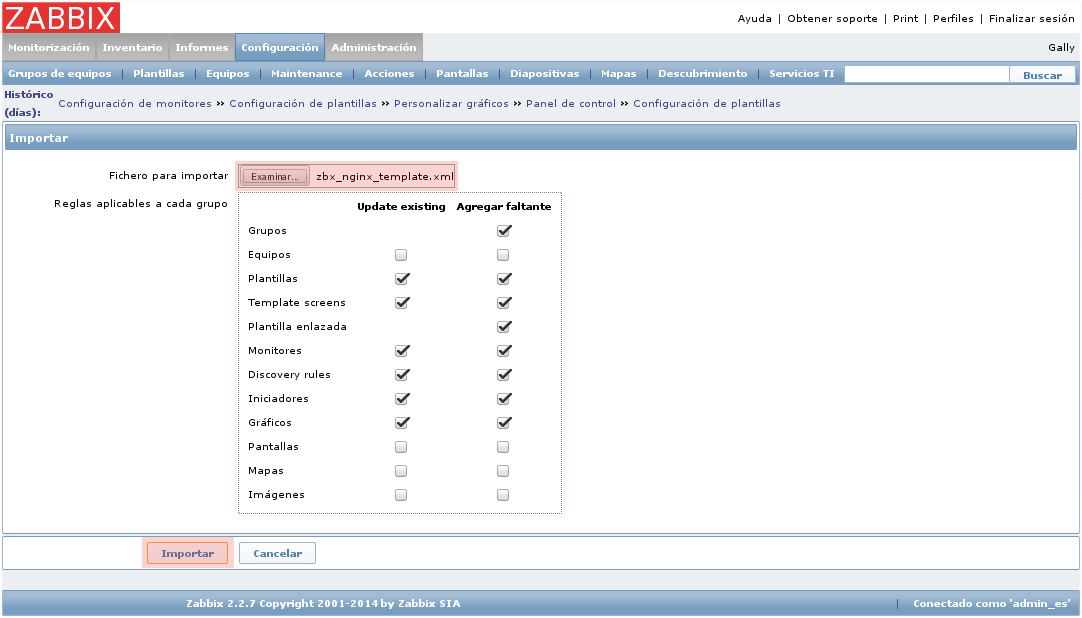 Templates de Zabbix